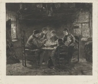 Familie aan de maaltijd