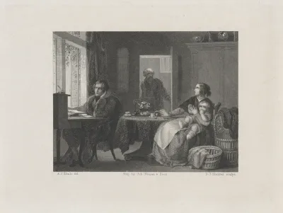 Familie aan de theetafel