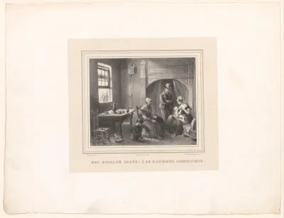 Familie gezeten in een huiskamer