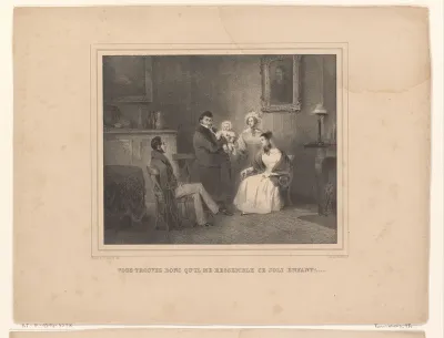 Familie gezeten in een interieur