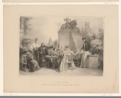 Familie gezeten rondom een tafel op een terras