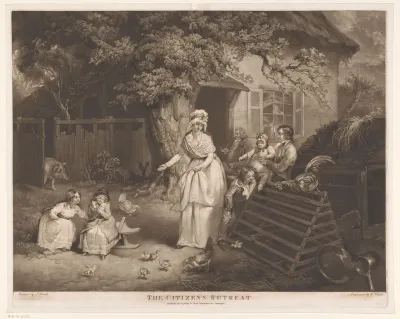 Familie in een buitenverblijf