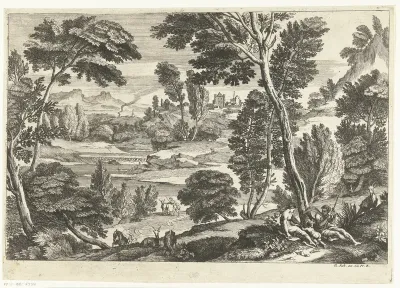 Familie in landschap