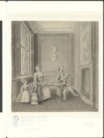 Familie in zitkamer
