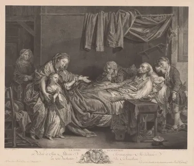 Familie rond een ziekbed