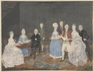 Familiegroep van negen personen