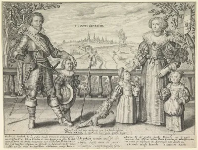 Familieportret van Frederik Hendrik, prins van Oranje, Amalia van Solms en hun kinderen