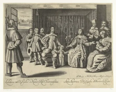 Familieportret van Lodewijk XIII en zijn vrouw en zonen