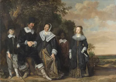 Family group in a landscape