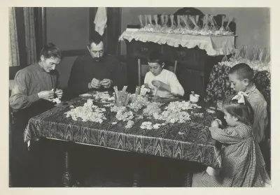Family Making Flowers