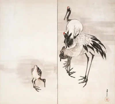 Family of Cranes [right of a pair]