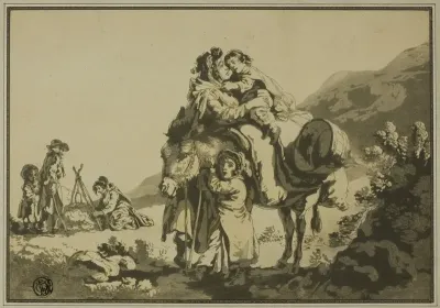 Family of Travelers Resting