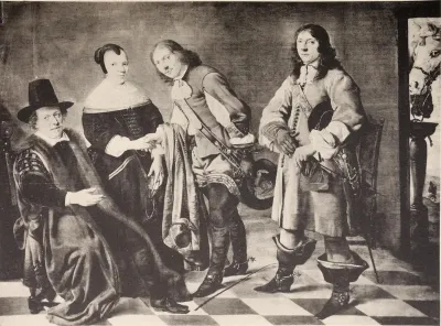 Family portrait with two Sons Greeting their Parents