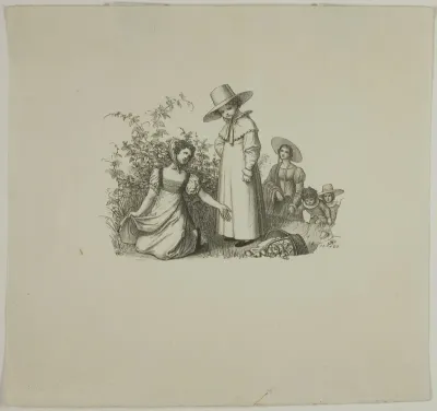 Family with Picnic Baskets