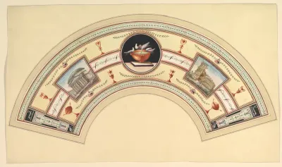 Fan Design with the Pantheon and the Colosseum