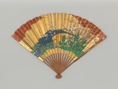 Fan with auspicious vernal imagery