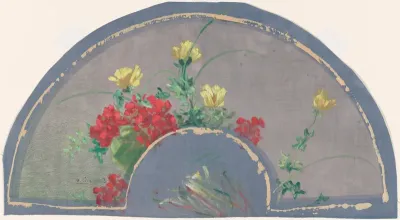 Fan with Poppies