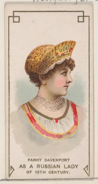 Fanny Davenport as a Russian Lady of the 12th Century, from the set Actors and Actresses, First Series (N70) for Duke brand cigarettes