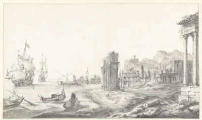 Fantasiegezicht op een zuidelijke haven