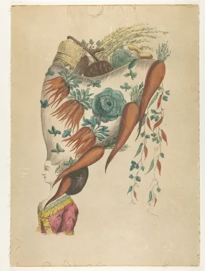 Fantastic Hairdress with Fruit and Vegetable Motif