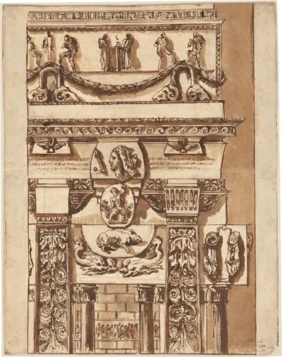 Fantasy of a Façade with Bizarre Ornaments