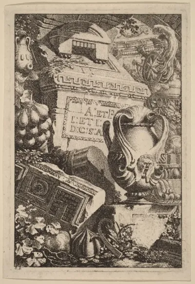 Fantasy of an Antique Tomb with Fragments of Architecture and Sculpture
