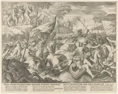 Farao en zijn leger verdrinken in de Rode Zee
