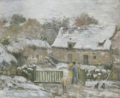 Farm at Montfoucault in Snow