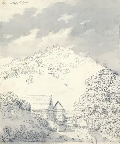 Farm at the foot of the mountain