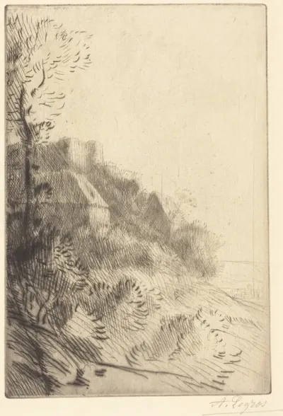 Farm on a Hillside in Sunlight (La ferme du coteau; Effet de soleil sur le coteau)
