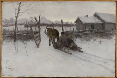 Farm with sleigh