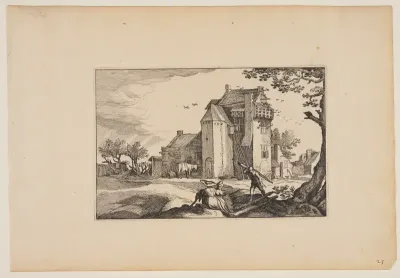 Farmhouse with Dovecotes, from Landscapes (Verscheyden aerdige Lanthuysen...)