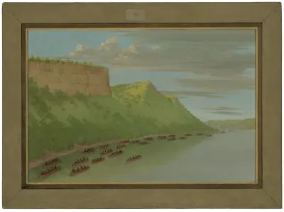 Father Hennepin and Companions Passing Lover's Leap. April