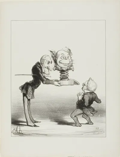 Father Molé bringing New Years gifts to little Thiers, plate 62 from Actualités