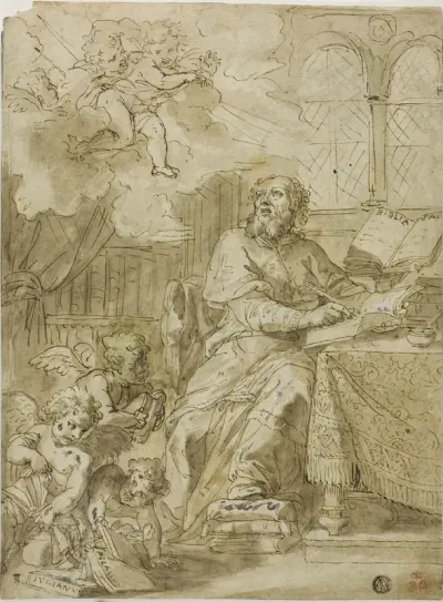 Father of the Chruch Writing in His Study