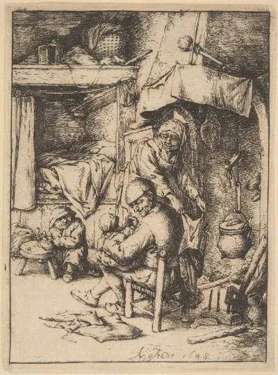Father of the Family Giving Broth to His Baby