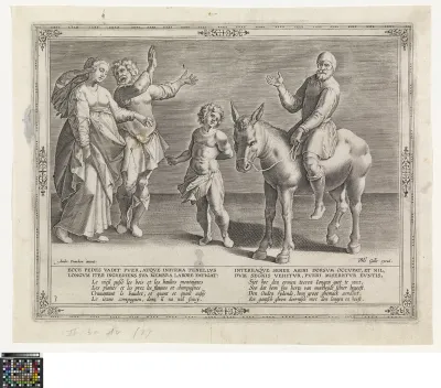 Father seated on the donkey