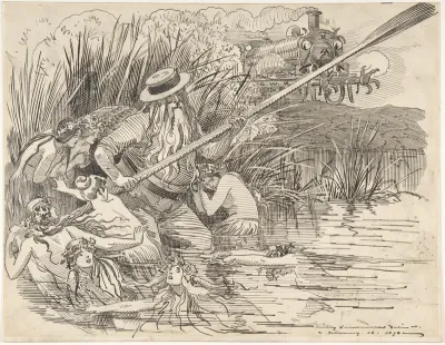 Father Thames and Henley Naiads (Cartoon published in Punch, February 26, 1898)
