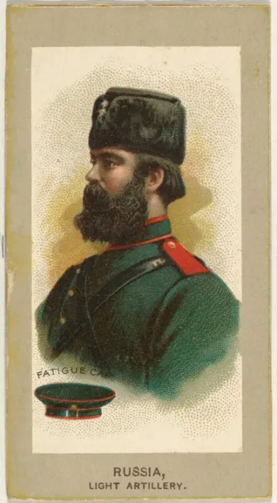 Fatigue Cap, Light Artillery, Russia, from the Military Uniforms series (T182) issued by Abdul Cigarettes