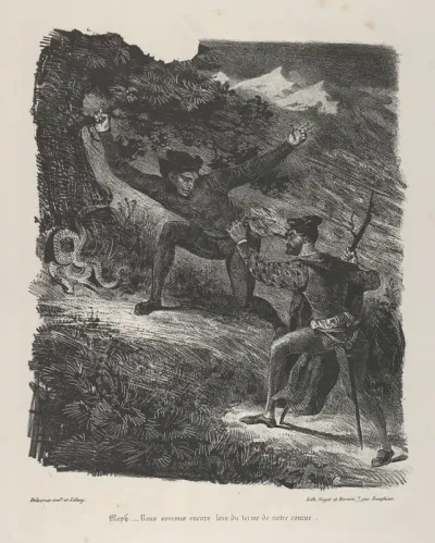 Faust and Mephistopheles in the Hartz Mountains, from Goethe's "Faust"