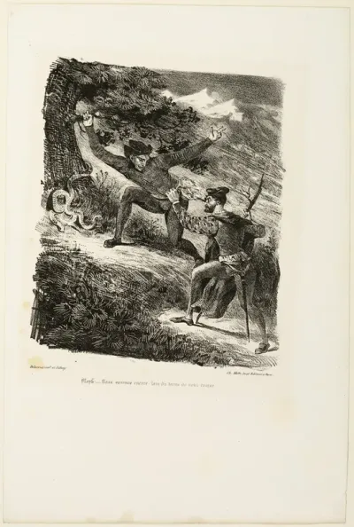Faust and Mephistopheles in the Harz Mountains, from Faust