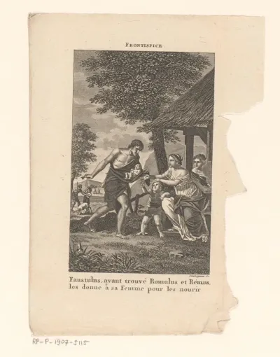 Faustulus brengt Romulus en Remus naar zijn vrouw