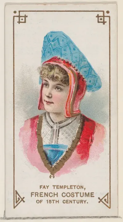 Fay Templeton in a French Costume of the 15th Century, from the set Actors and Actresses, First Series (N70) for Duke brand cigarettes