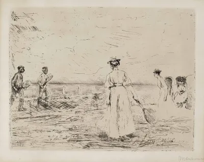 Federballspieler am Strand