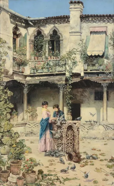 Feeding the pigeons