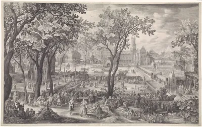 Feest in de tuin van een paleis