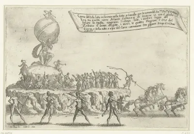 Feest te Florence: praalwagen van Atlas en de zon