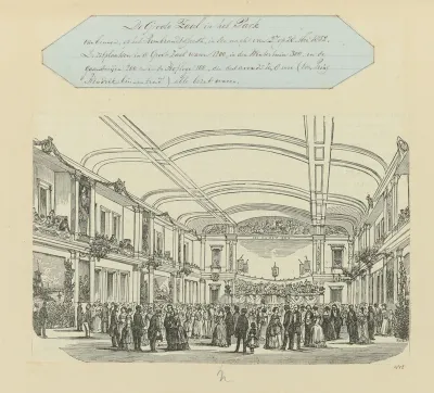 Feest ter onthulling van het standbeeld van Rembrandt Harmensz. van Rijn op het Rembrandtplein te Amsterdam op 27 mei 1852
