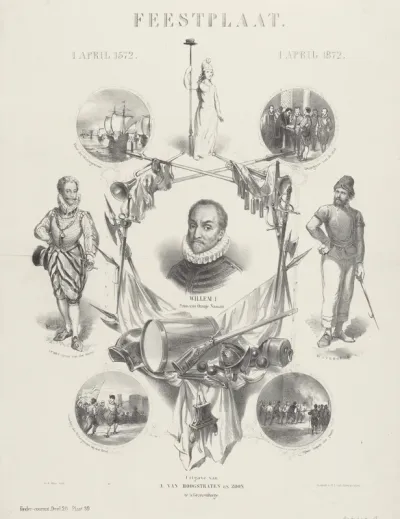 Feestplaat. 1 April 1572. 1 April 1872