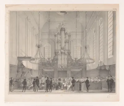 Feestviering in de Lutherse kerk te Den Haag bijgewoond door de Koninklijke familie